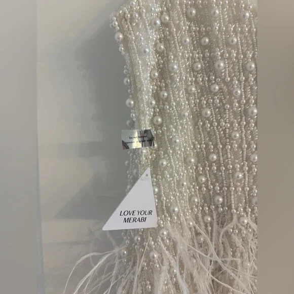 NADINE MERABI Carrie Pearl Beaded Embellished Dress - Picture 4 of 4